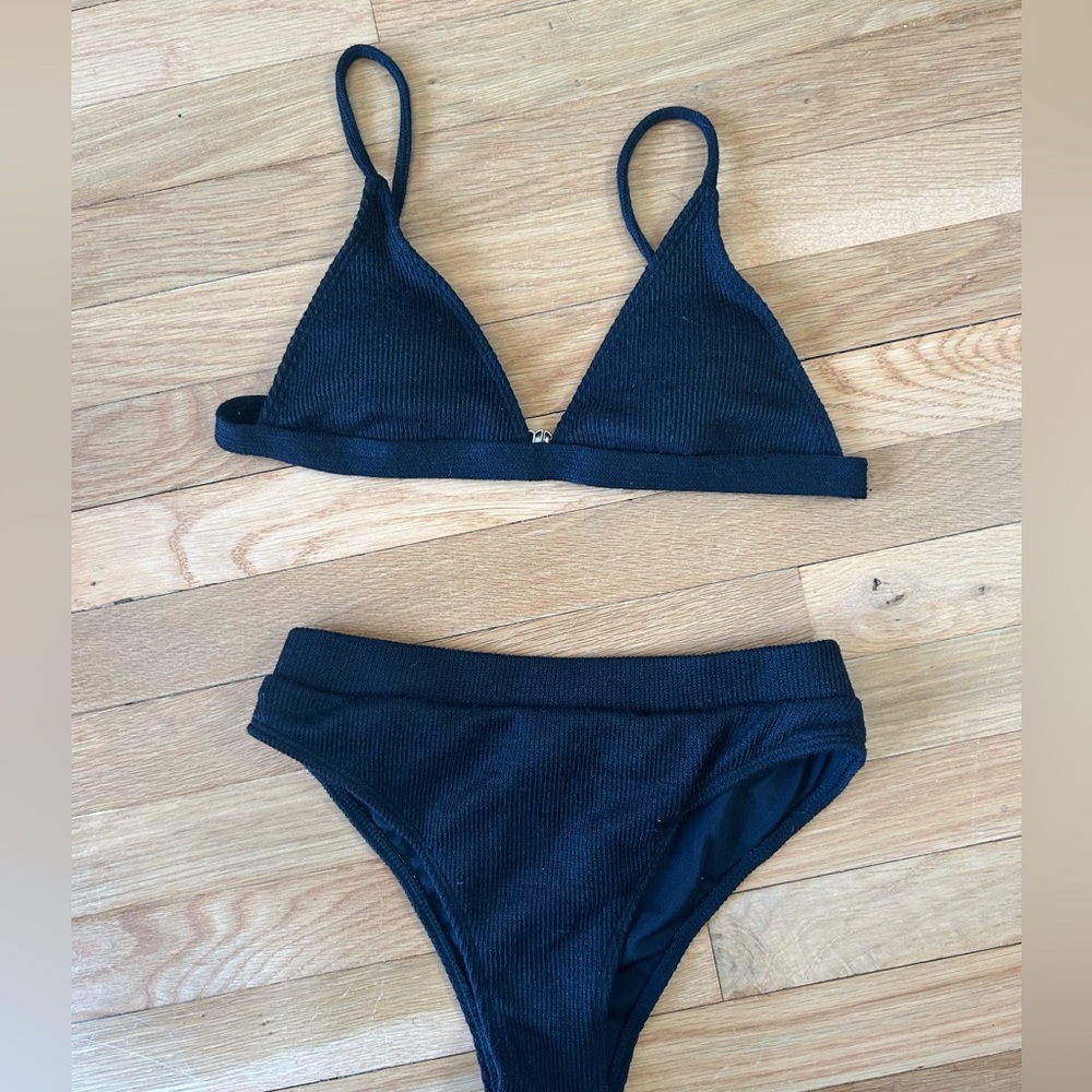 Black Triangle Bikini High Waist